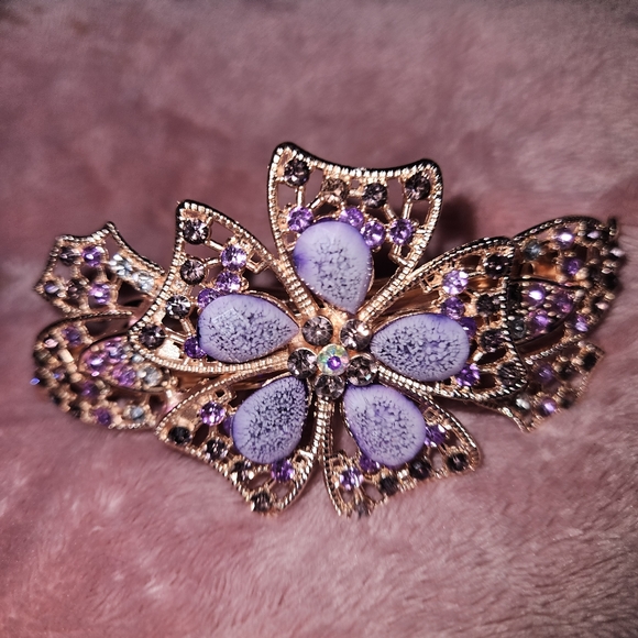 NWT Hair Clip Assessory (Purple & Gold) - Picture 9 of 11